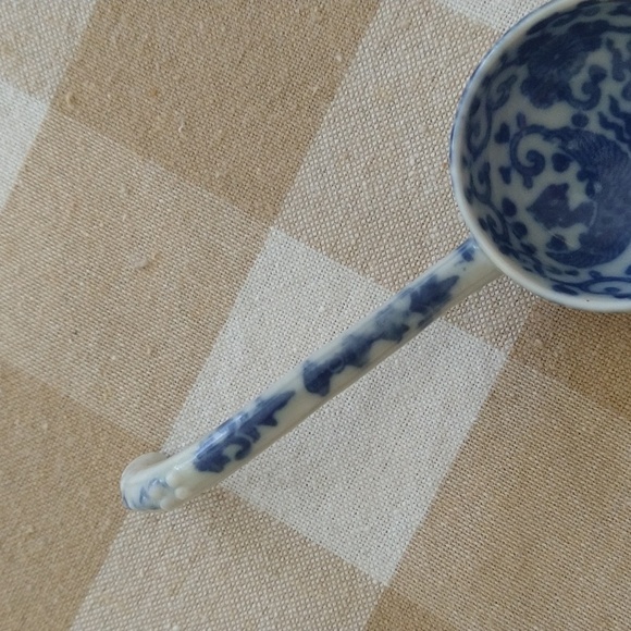 Antique transferware blue and white porcelain spoon china 5" chinoiserie - Picture 3 of 6